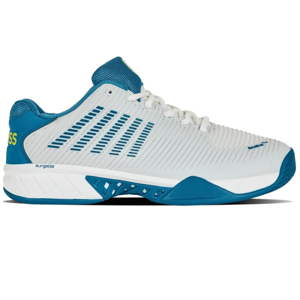 K-Swiss White and Teal Sneakers